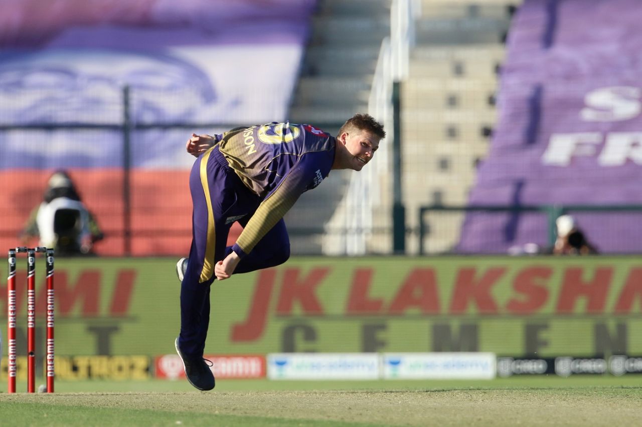 Lockie Ferguson lets one fly, Sunrisers Hyderabad vs Kolkata Knight Riders, IPL 2020, Abu Dhabi, October 18, 2020