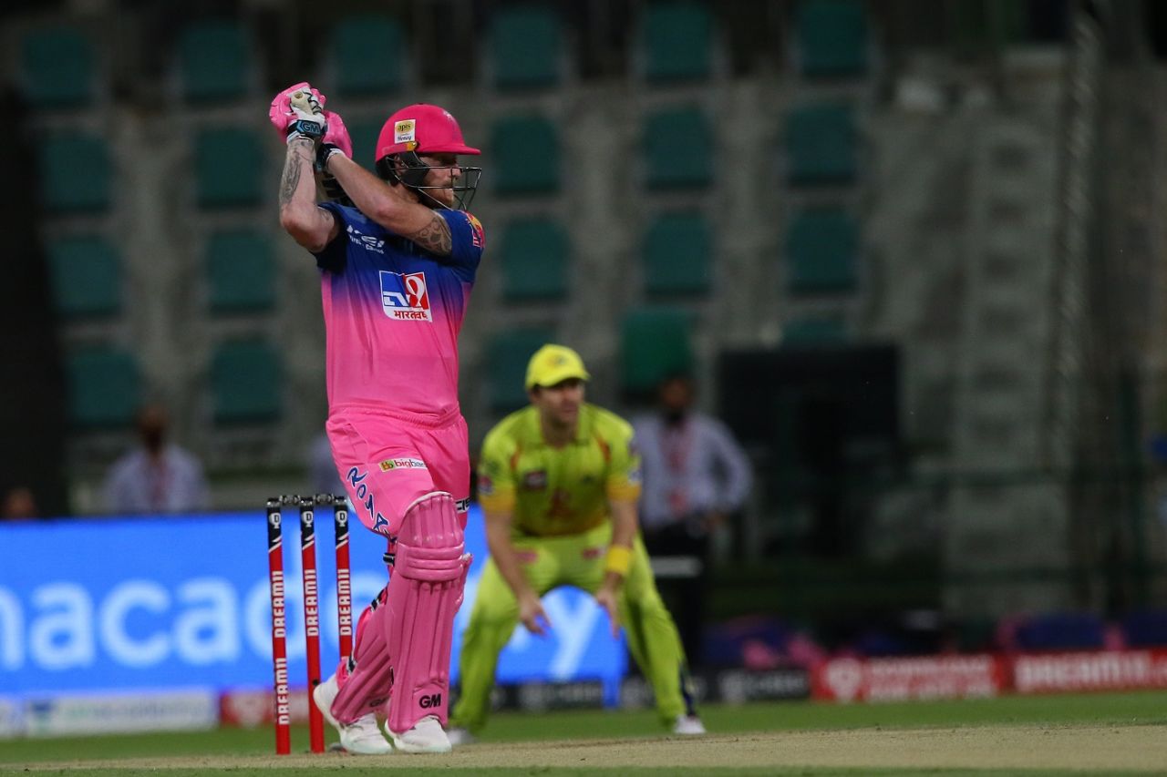Ben Stokes feasts on some width on offer, Chennai Super Kings vs Rajasthan Royals, IPL 2020, Abu Dhabi, October 19, 2020