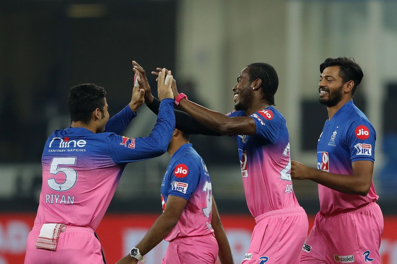 Jofra Archer celebrates a wicket, Rajasthan Royals vs Sunrisers Hyderabad, IPL 2020, Dubai, October 22, 2020