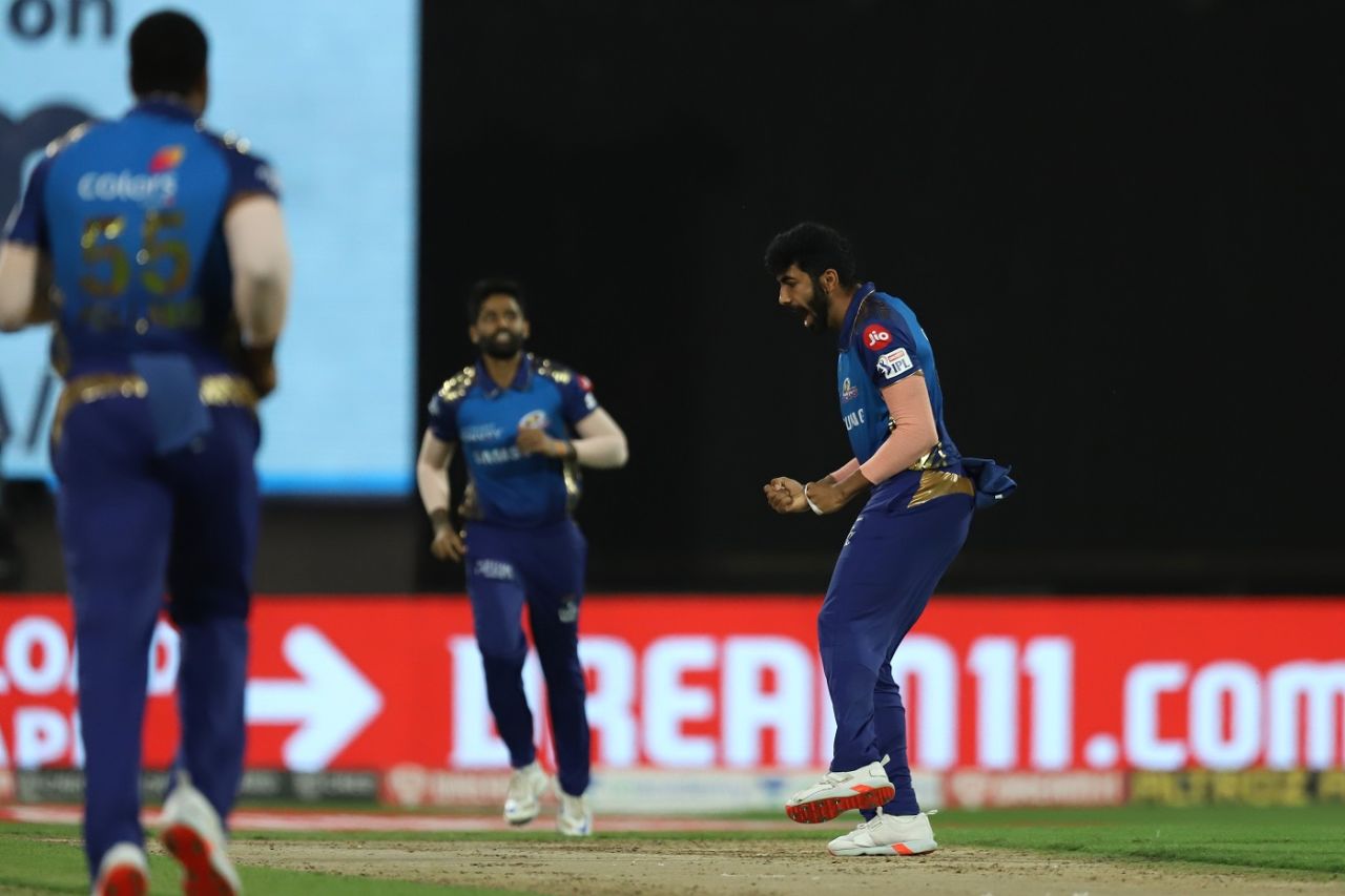 Jasprit Bumrah rocked the Chennai Super Kings' innings with two early wickets, IPL 2020, Chennai Super Kings vs Mumbai Indians, Sharjah, October 23, 2020