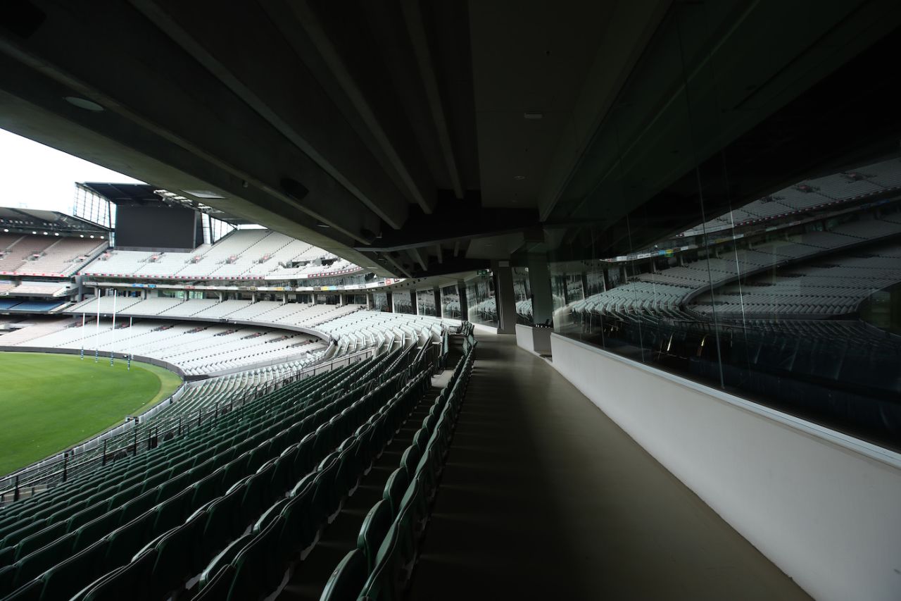 A view of a section of the stands at the Melbourne Cricket Ground, September 26, 2020