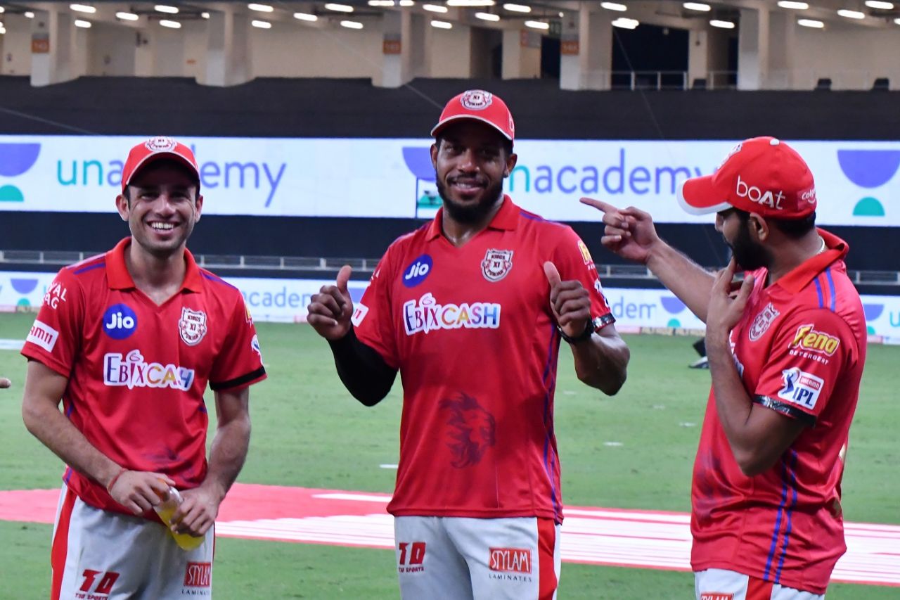 Ravi Bishnoi, Chris Jordan and Mohammed Shami - the heart of KXIP's bowling, Kings XI Punjab vs Sunrisers Hyderabad, IPL 2020, Dubai, October 24, 2020