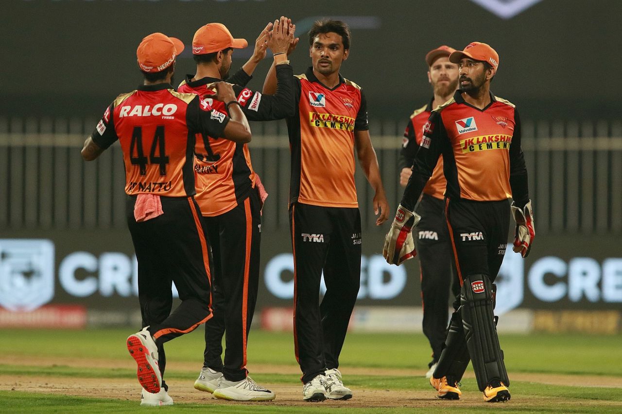 Sandeep Sharma picked up two wickets in the powerplay, Royal Challengers Bangalore vs Sunrisers Hyderabad, IPL 2020, Sharjah, October 31, 2020