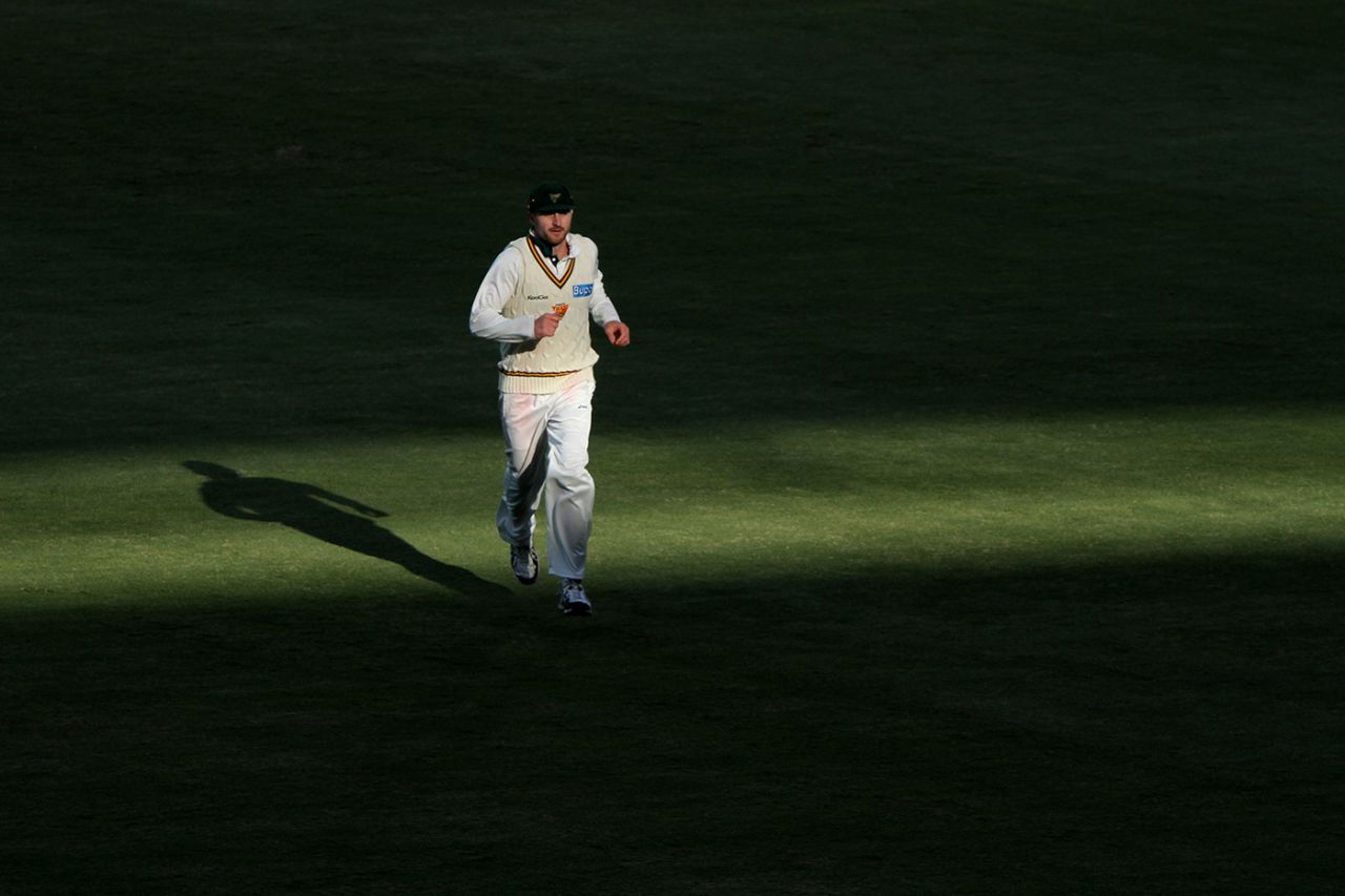 Jason Krejza in the field, South Australia v Tasmania, Sheffield Shield, day two, Adelaide, October 10, 2012