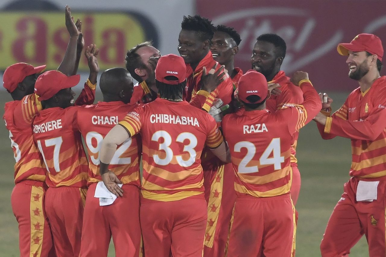 Standing tall - Blessing Muzarabani picked up five wickets in regulation time and two more in the Super Over, Pakistan vs Zimbabwe, 3rd ODI, Rawalpindi, November 3, 2020