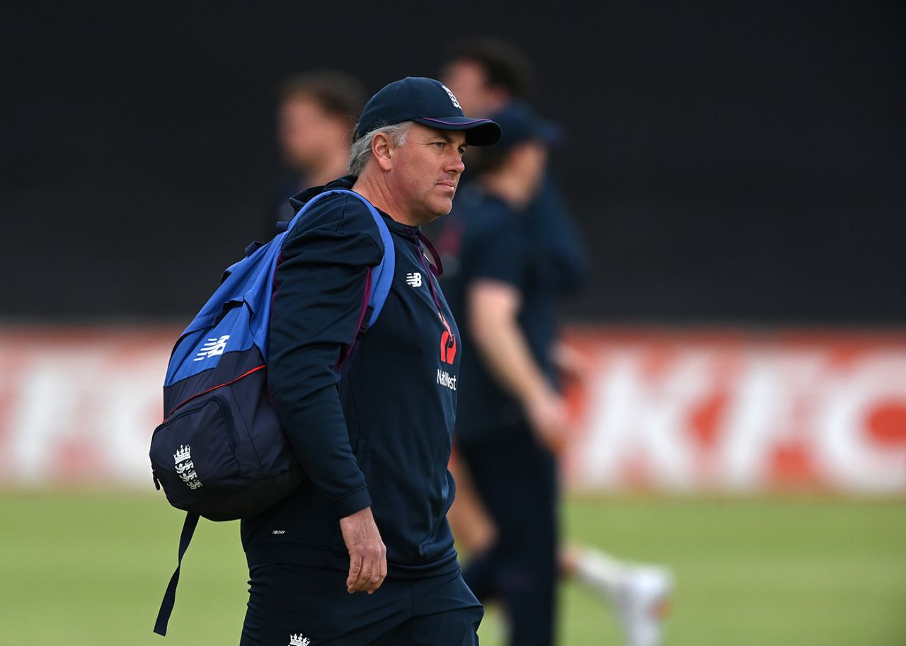 Chris Silverwood looks on before training, Team Morgan v Team Buttler, Tour match, Paarl, November 23, 2020