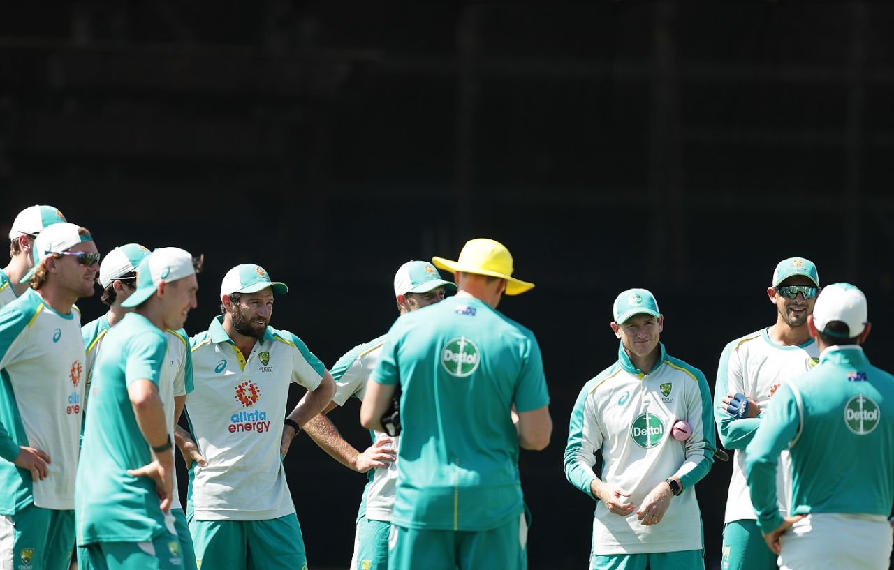 The Australians gather for a huddle during training, Australia vs India, Sydney, November 24, 2020