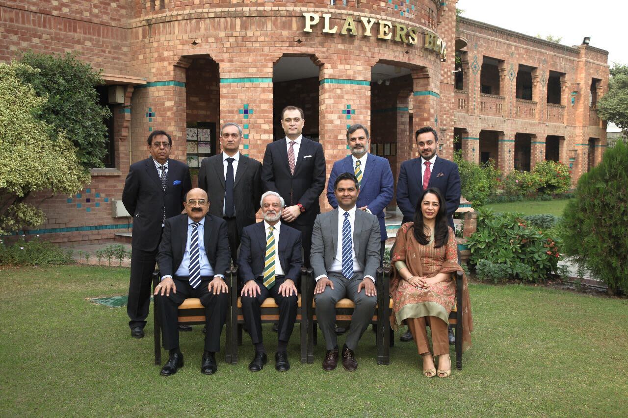 The Pakistan Cricket Board members pose for a photo, November 2020