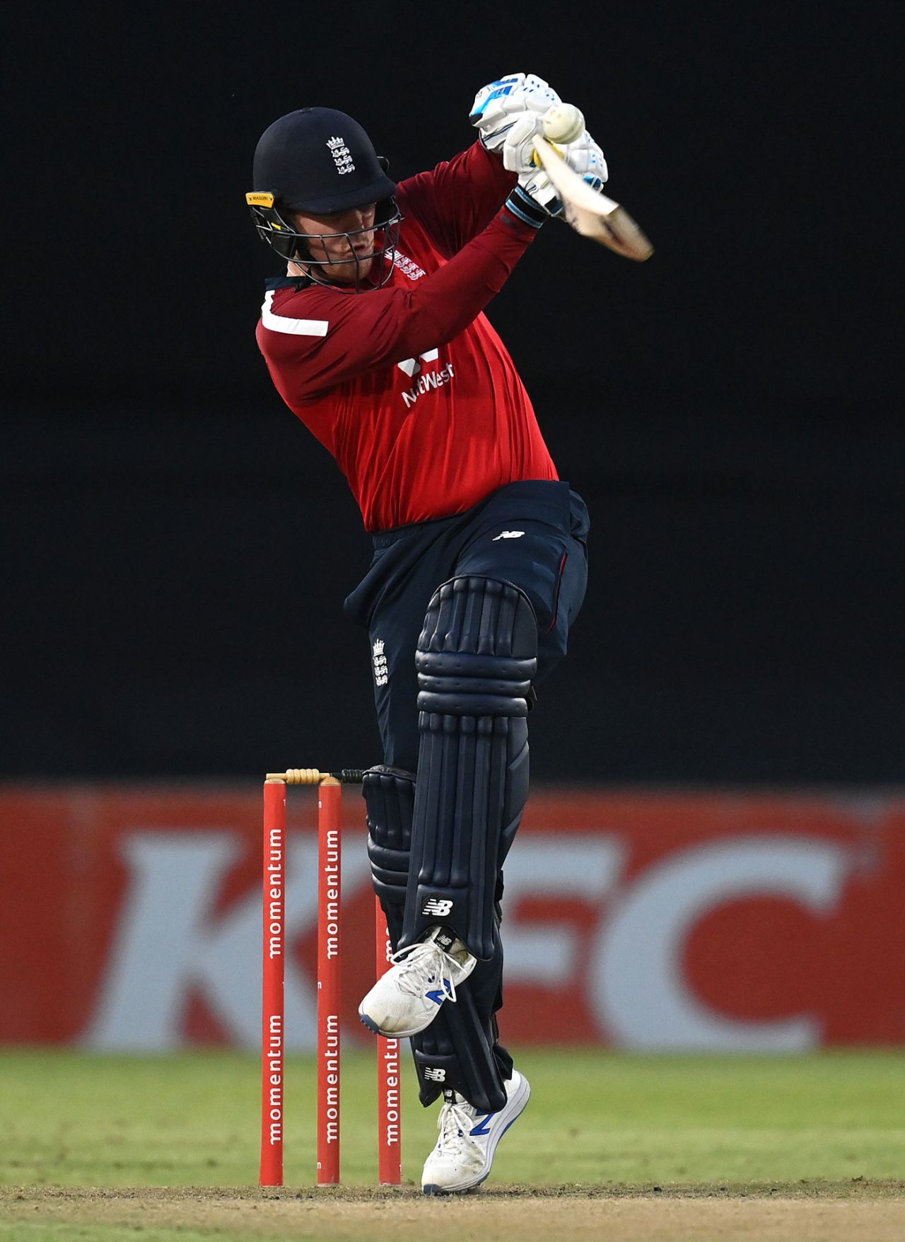Jason Roy fends at a short ball, Team Morgan v Team Buttler, Tour match, Paarl, November 23, 2020
