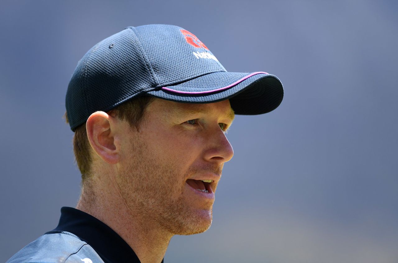 Eoin Morgan talks to the media during an England nets session at Newlands Stadium, Cape Town, November 26, 2020