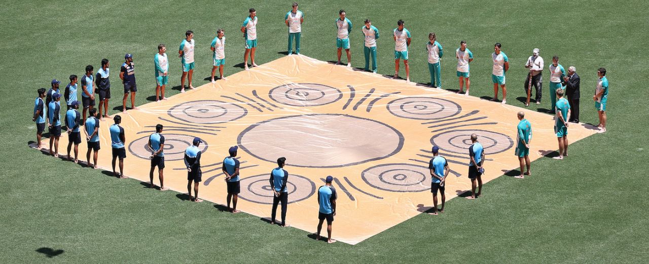 Australia and India players form a Barefoot circle in support of Black Lives Matter movement against racism, Australia vs India, 1st ODI, Sydney, November 27, 2020