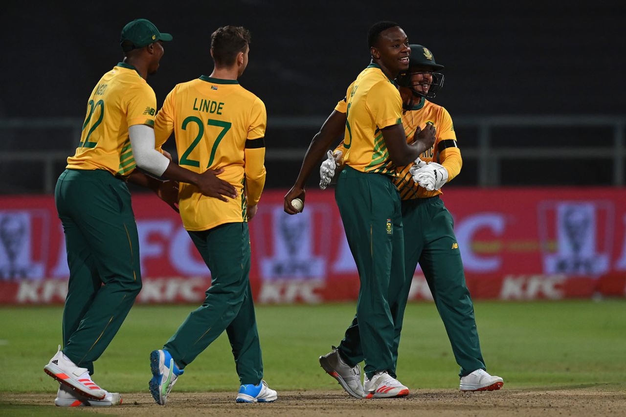 Kagiso Rabada's catch gave George Linde a wicket, South Africa v England, 1st T20I, Cape Town, November 27, 2020