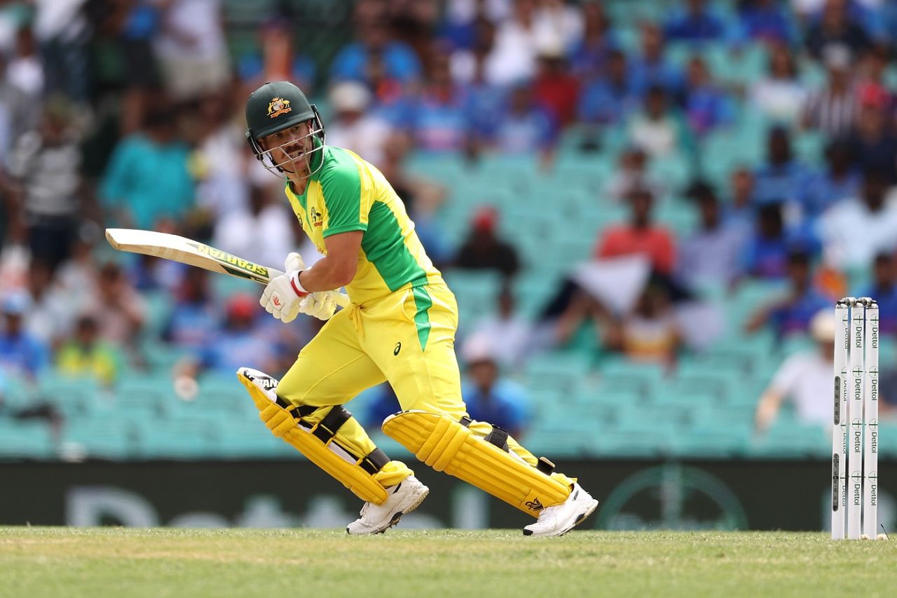 David Warner cuts the ball away, Sydney, Australia vs India, 2nd ODI, November 29, 2020