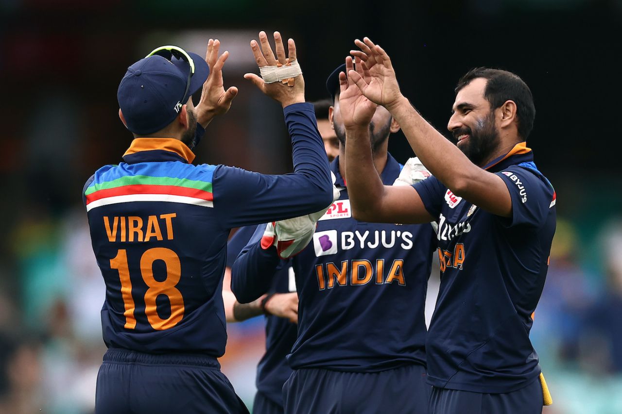 Mohammed Shami celebrates a wicket, Sydney, Australia vs India, 2nd ODI, November 29, 2020