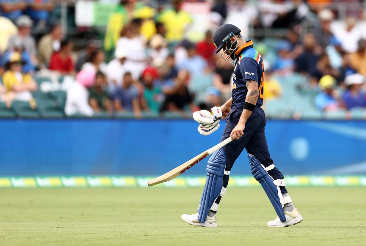 Virat Kohli fell to Josh Hazlewood for the third time in the series, Australia vs India, 3rd ODI, Canberra, December 2, 2020