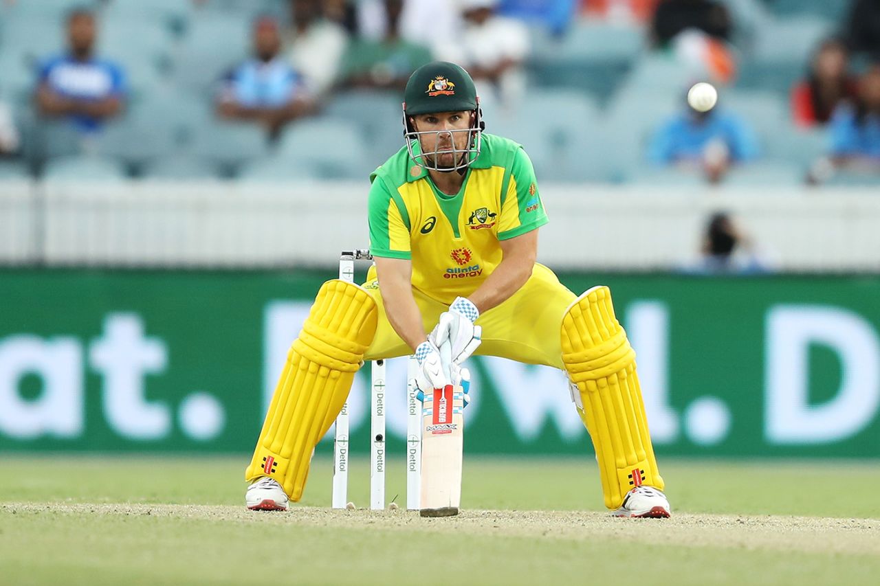Aaron Finch shapes to ramp the ball fine, Australia vs India, 3rd ODI, Canberra, December 2, 2020