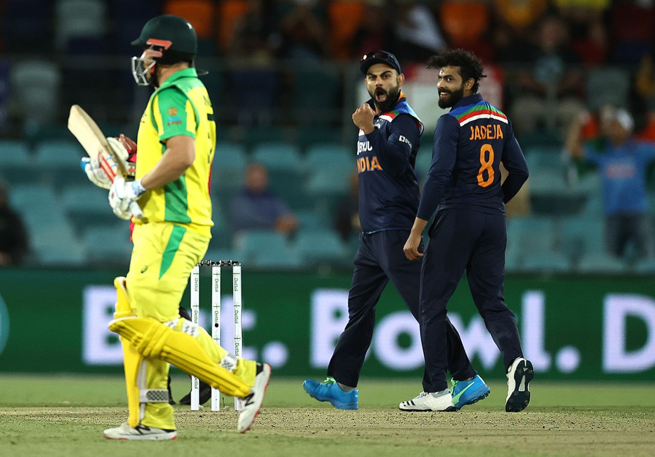 Aaron Finch gets a send-off from Virat Kohli, Australia vs India, 3rd ODI, Canberra, December 2, 2020