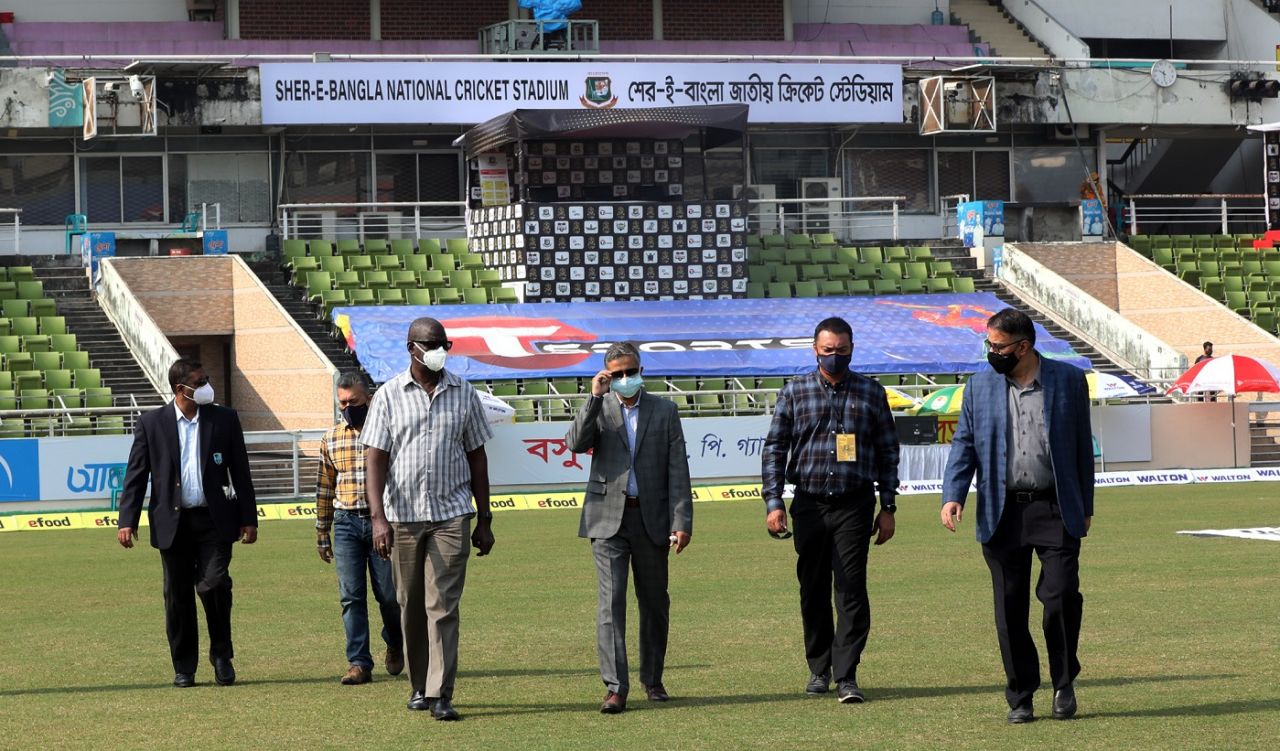 CWI and BCB officials inspect the Shere Bangla National Stadium, Dhaka, December 2, 2020