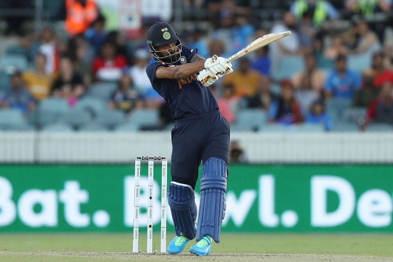 KL Rahul muscles one over the leg side, Australia vs India, 1st T20I, Canberra, December 4, 2020
