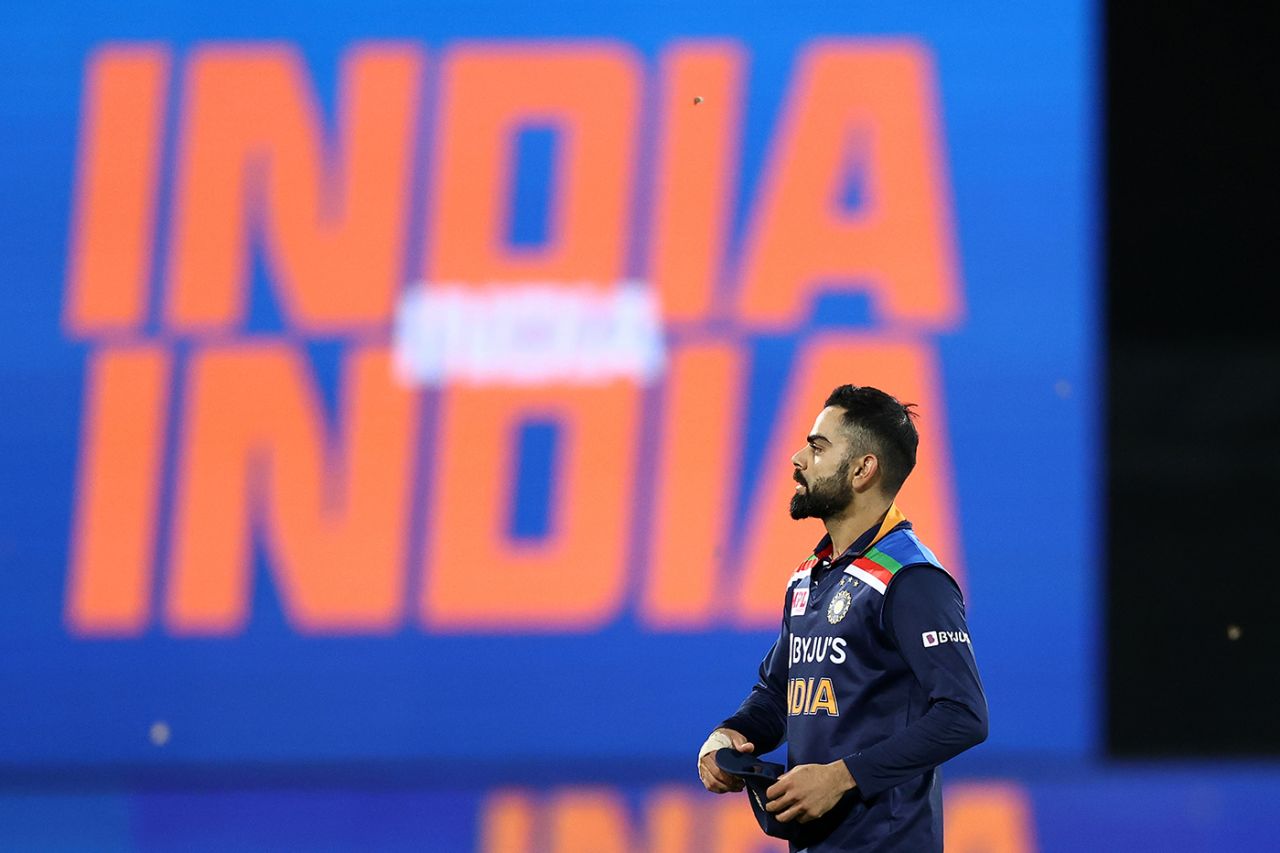 Virat Kohli reflects (presumably) on a job well done, Australia vs India, 1st T20I, Canberra, December 4, 2020