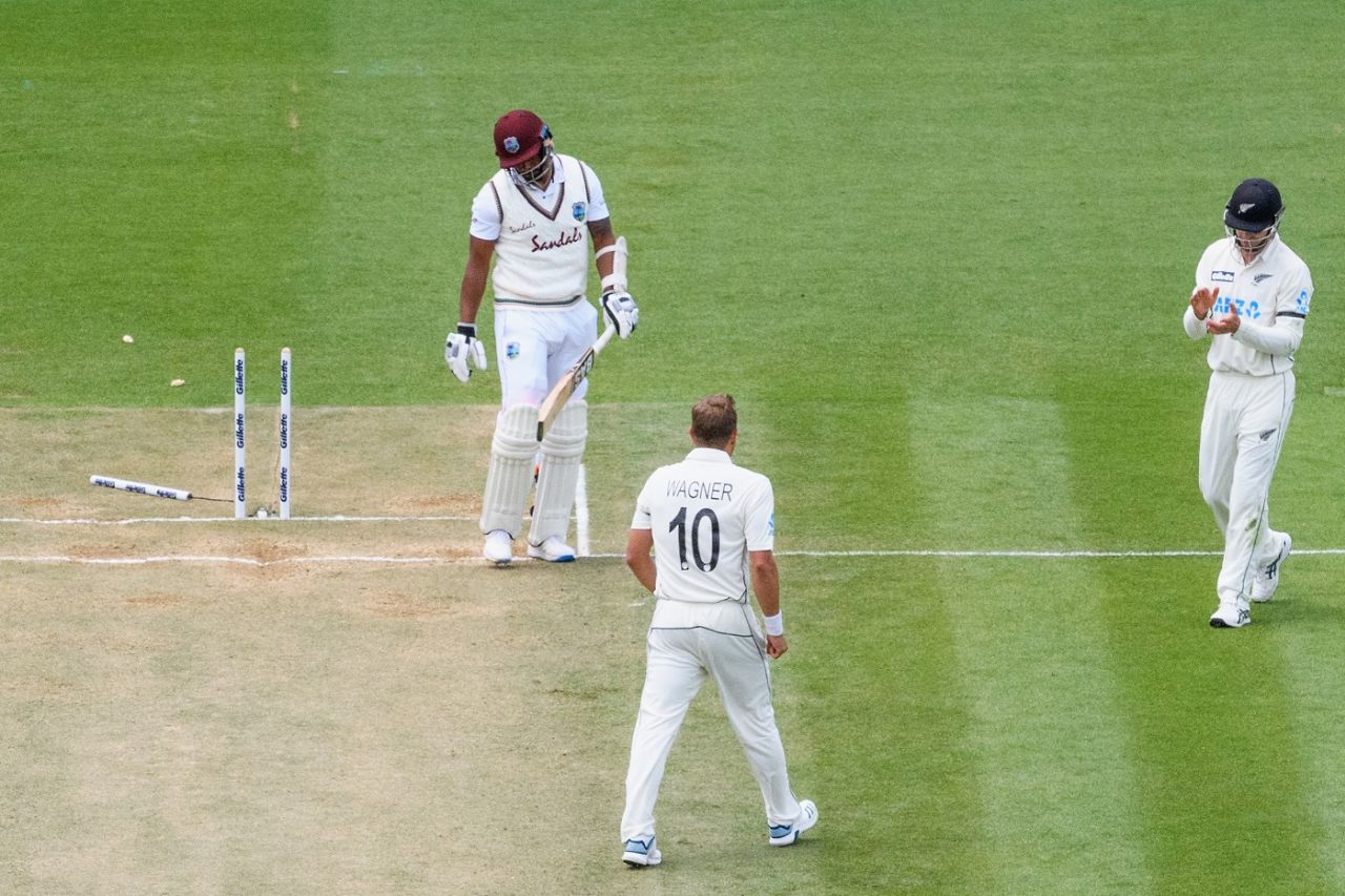 Neil Wagner flattens Shannon Gabriel's middle stump, New Zealand vs West Indies, 1st Test, Hamilton, 4th day, December 6, 2020