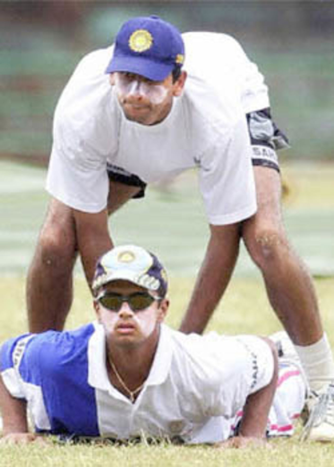 21 August 2001: India in Sri Lanka, Practice Session at the Asgiriya Cricket Stadium in Kandy before the 2nd Test