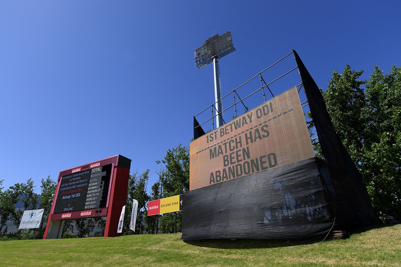 The first ODI was abandoned at short notice for a second time, South Africa vs England, Boland Park, December 6, 2020