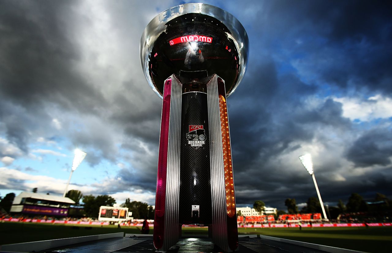 The Big Bash League trophy, Perth Scorchers v Sydney Sixers, BBL final, Canberra, January 28, 2015