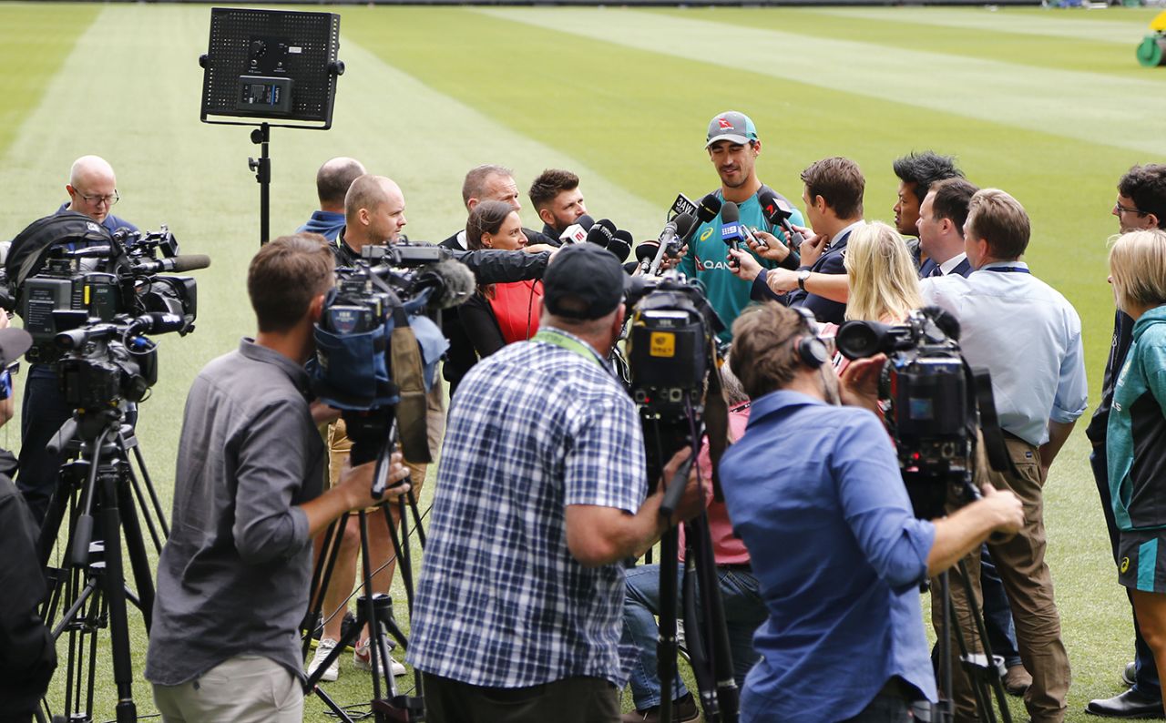 Mitchell Starc talks to the press, The Ashes 2017-18, Melbourne, December 24, 2017