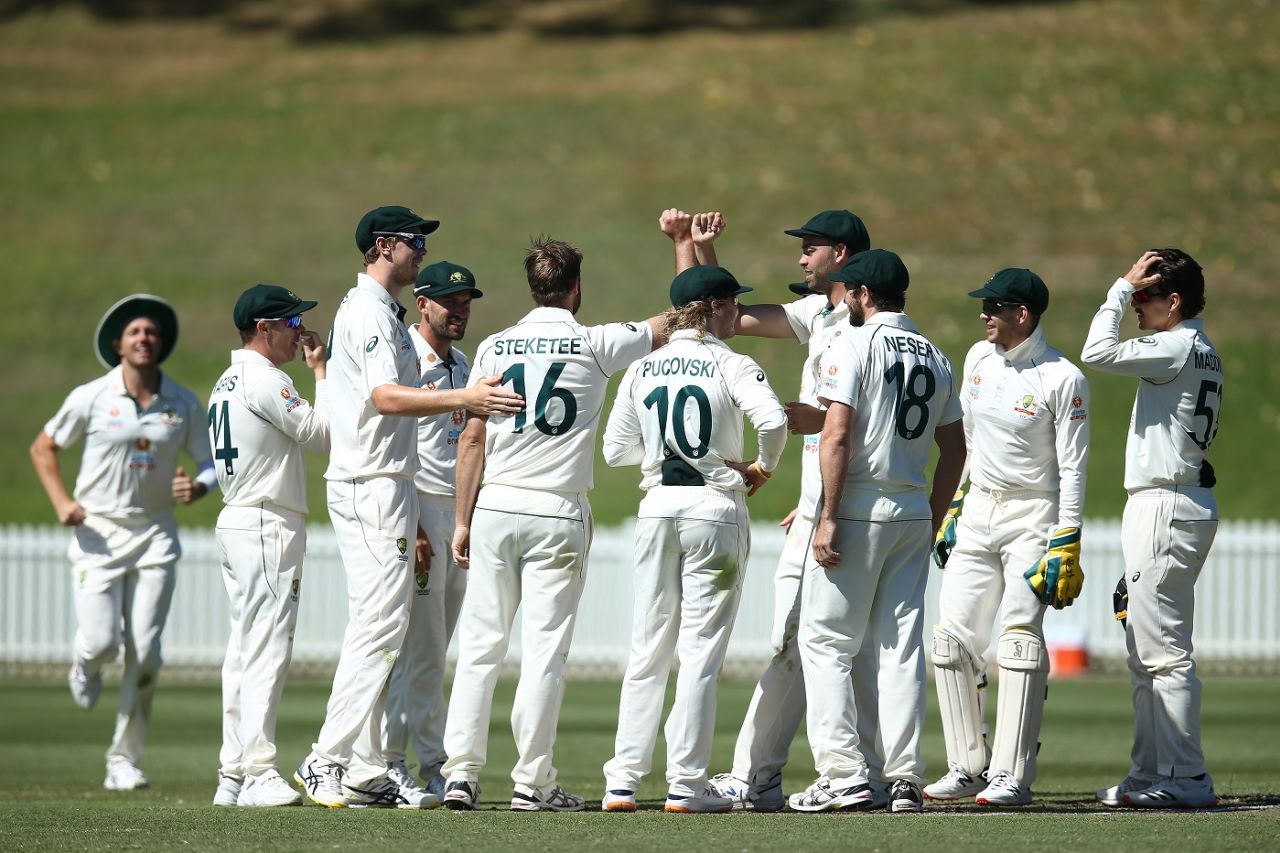 Mark Steketee ran through the Indian batting with a five-wicket haul, Australia A vs Indians, Tour game, Sydney, 3rd day, December 8, 2020