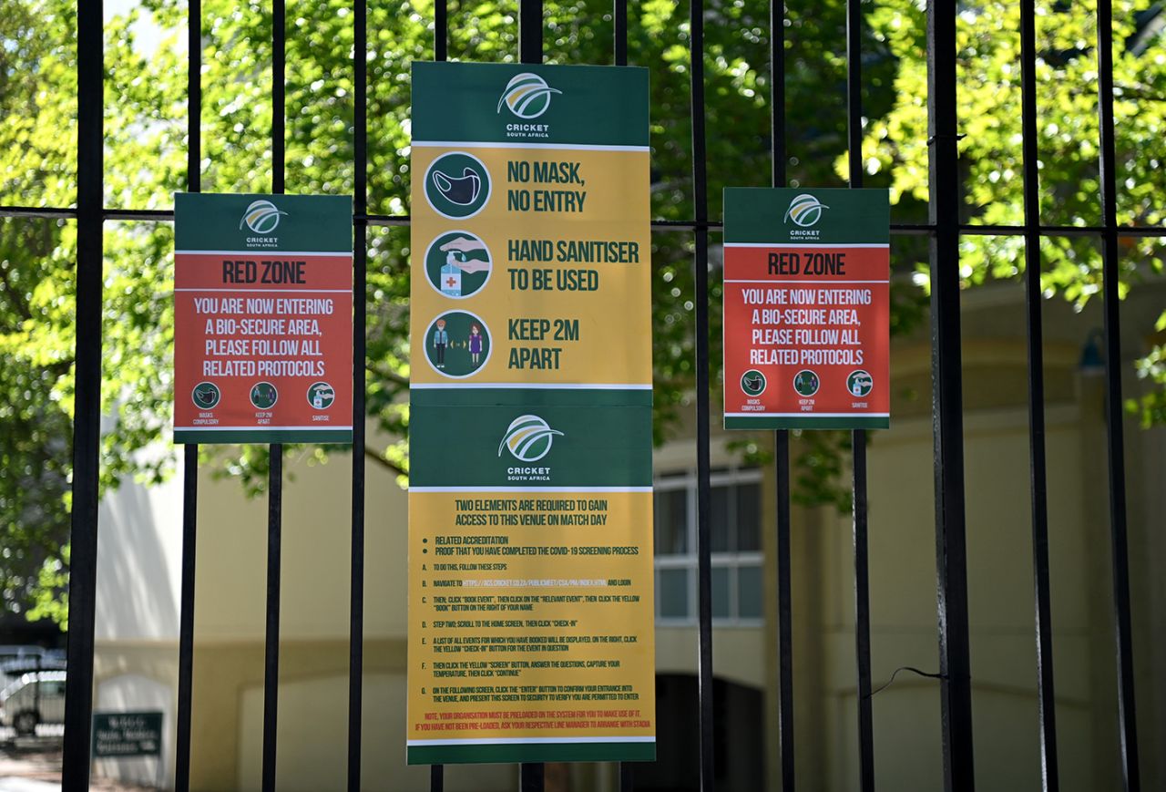 The locked gates at Newlands after England's ODI series against South Africa was postponed, England tour of South Africa, December 7, 2020