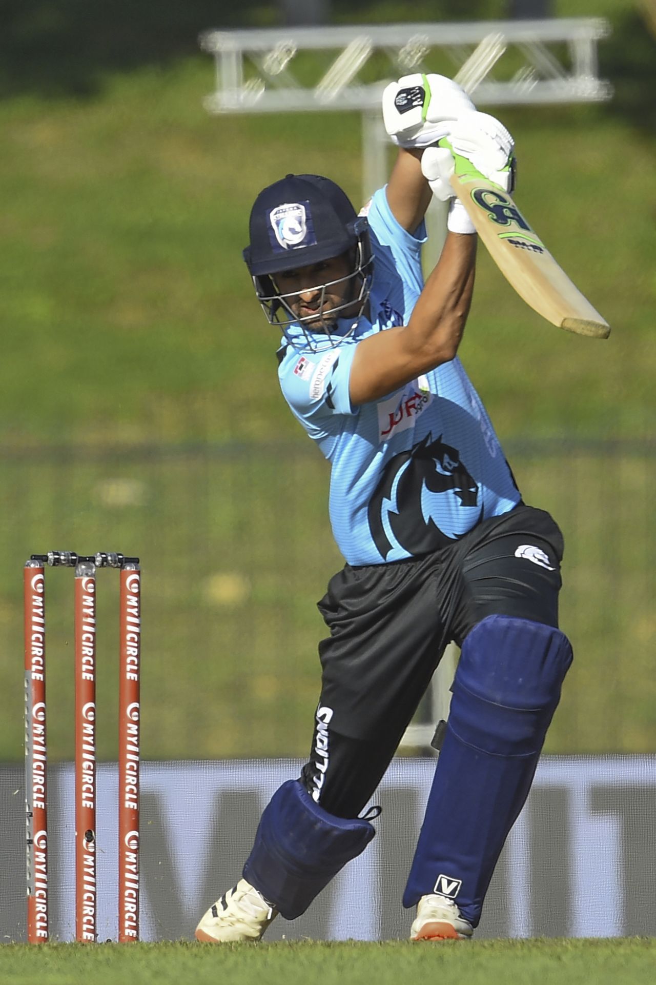 Shoaib Malik drives during his half-century, Jaffna Stallions vs Kandy Tuskers, LPL 2020, Hambantota, December 9, 2020