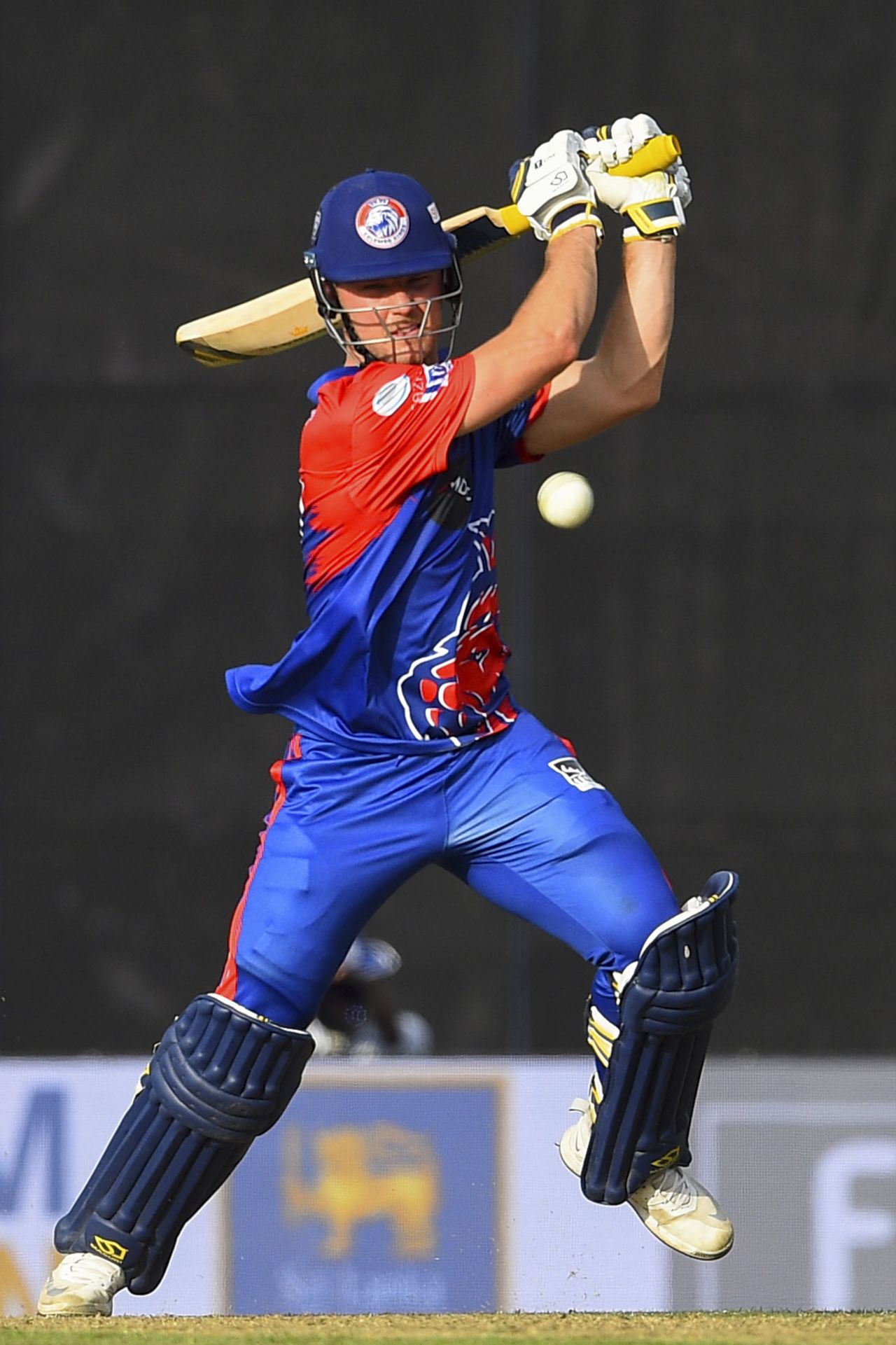 Laurie Evans cuts through the covers, Colombo Kings v Jaffna Stallions, Hambantota, December 10, 2020