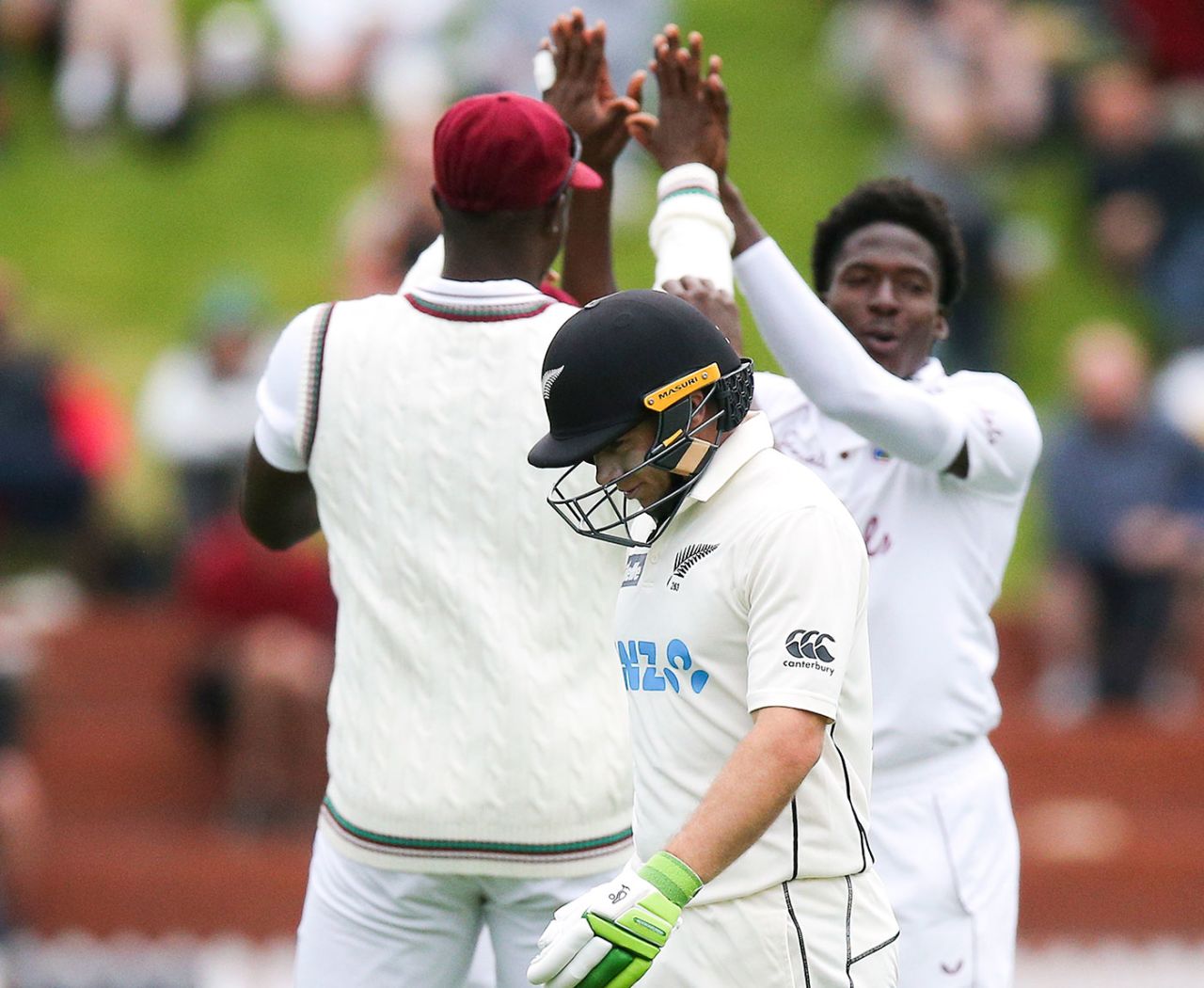 Tom Latham became Chemar Holder's first Test wicket, New Zealand v West Indies, 2nd Test, Wellington, December 11, 2020