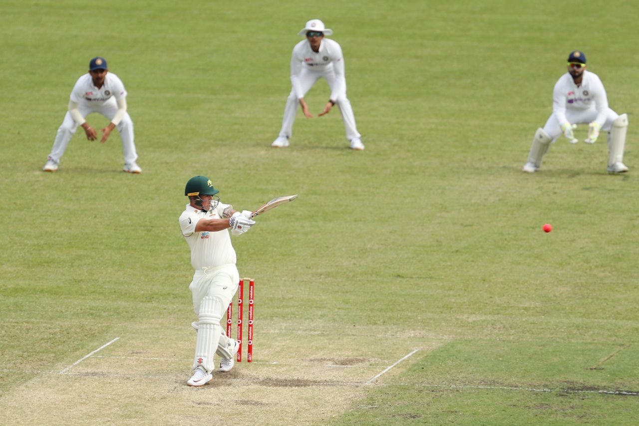 Ben McDermott pulls the ball square, Australia A v Indians, day-night tour match, third day, Sydney, December 13, 2020