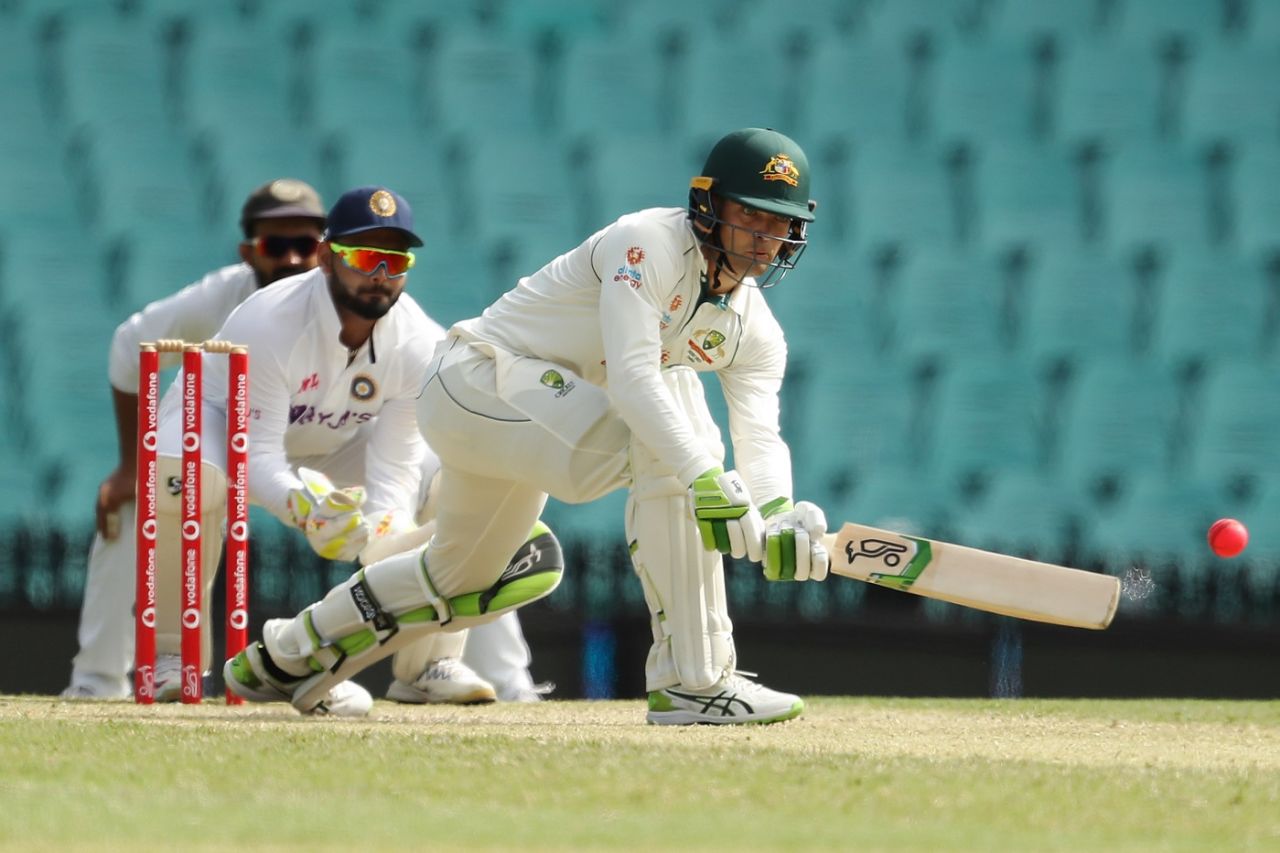 Alex Carey shapes to lap the ball, Australia A v Indians, day-night tour match, third day, Sydney, December 13, 2020