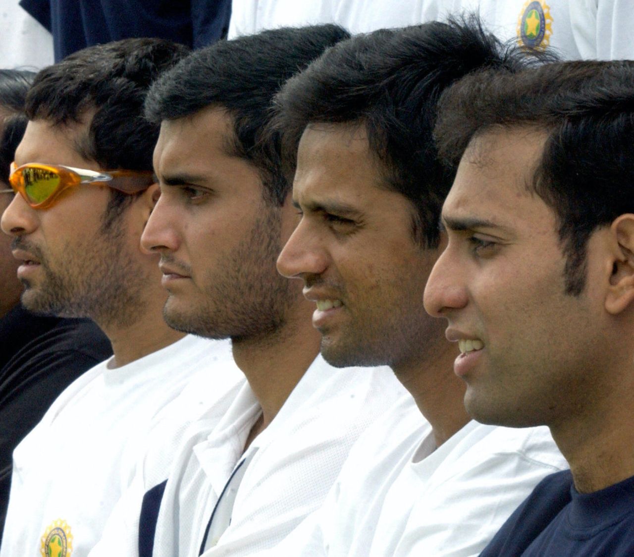 Fab Four: Sachin Tendulkar, Sourav Ganguly, Rahul Dravid and VVS Laxman pose for photos, Bangalore, June 18, 2004