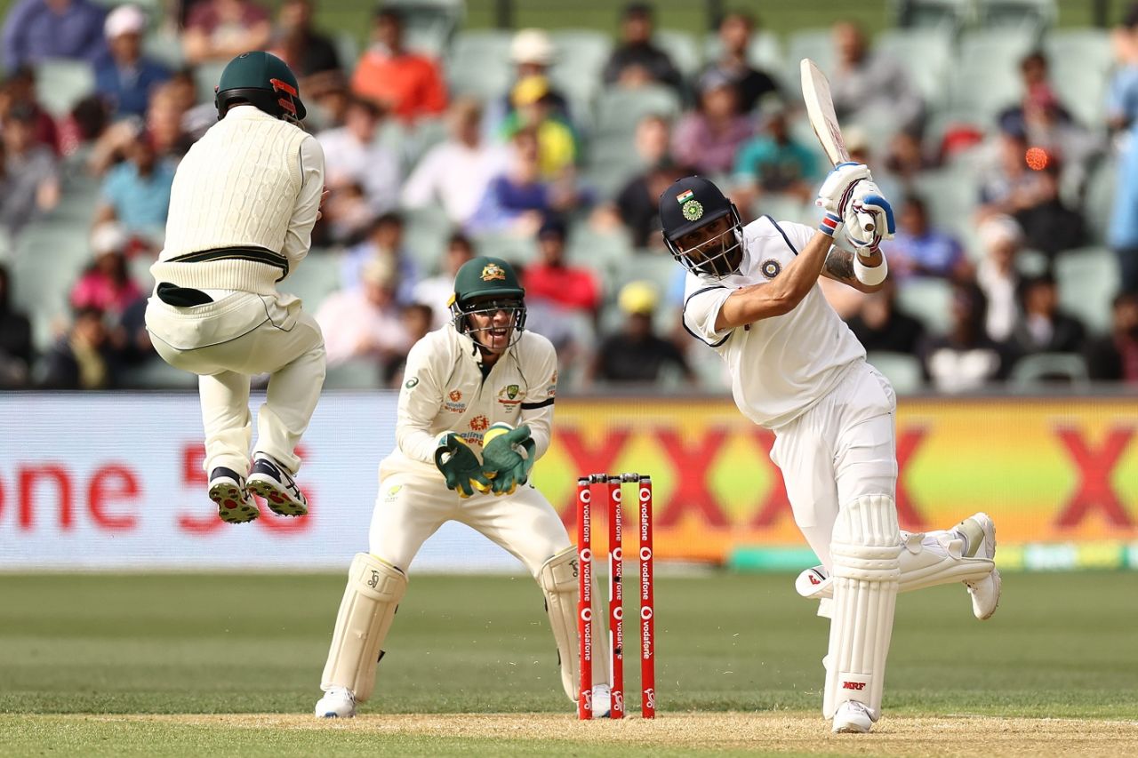 Virat Kohli hits one down the ground, Australia vs India, 1st Test, Adelaide, 1st day, December 17, 2020