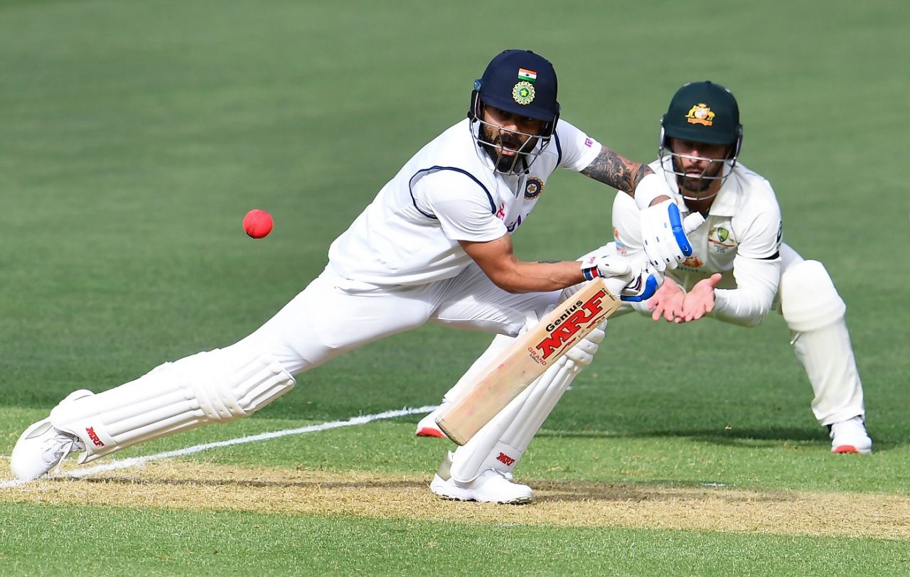 Virat Kohli lunges forward, Australia vs India, 1st Test, Adelaide, 1st day, December 17, 2020