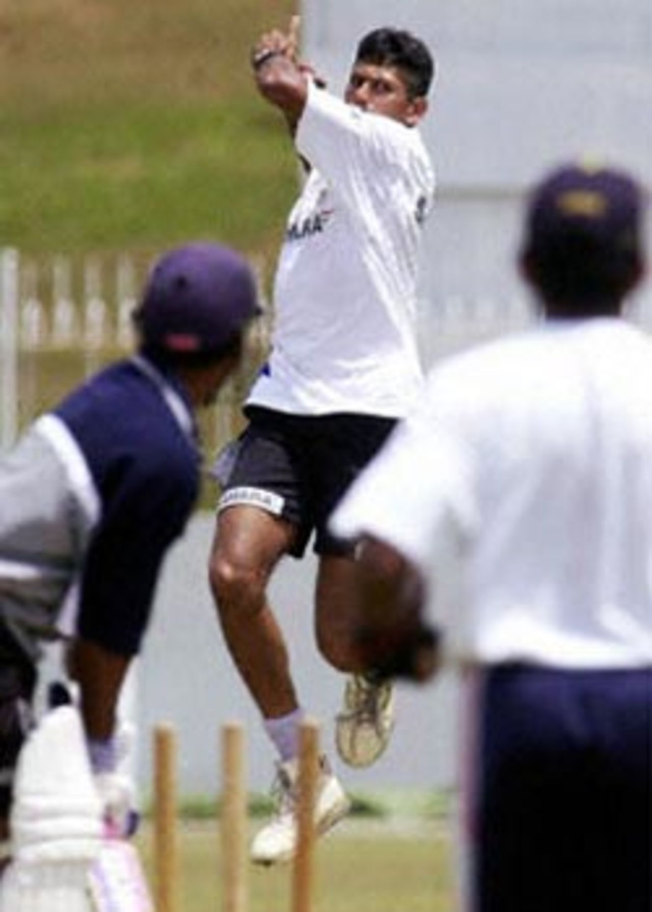 28 August 2001: India in Sri Lanka, Practise Session at the Sinhalese Sports Club Ground in Colombo before the 3rd Test