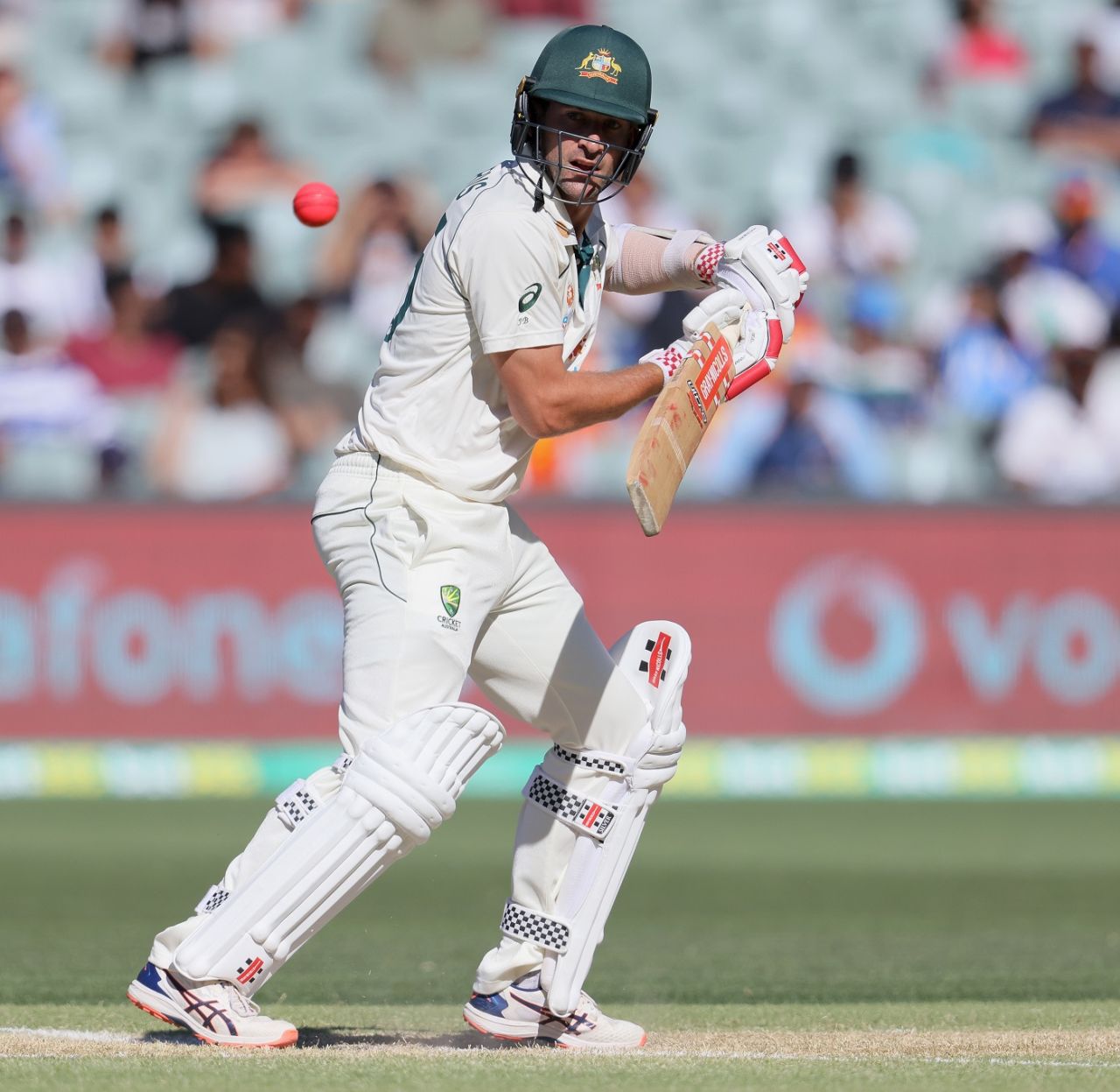 Joe Burns guides the ball behind point, Australia vs India, 1st Test, Adelaide, 3rd day, December 19, 2020  