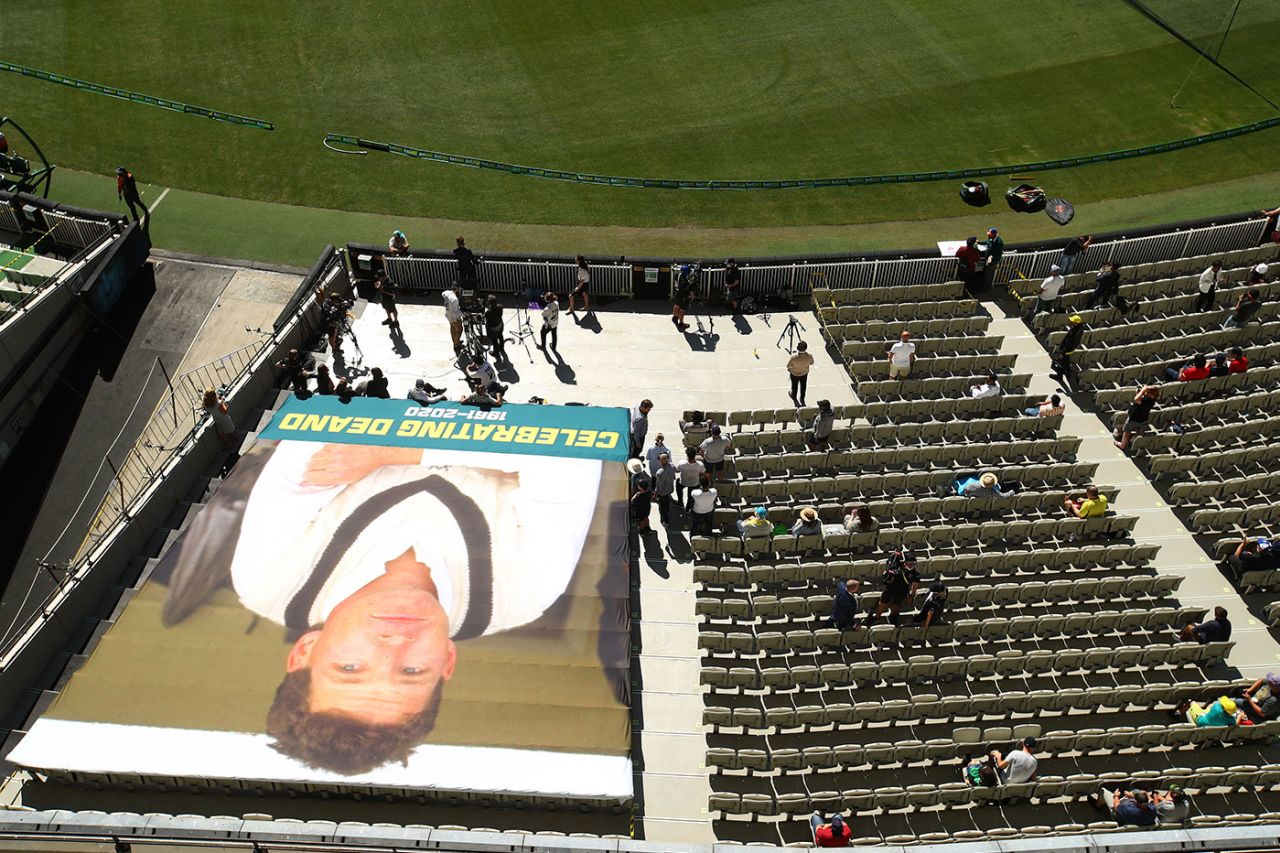 A banner for Dean Jones takes over one of the bays at the MCG, Australia vs India, 2nd Test, MCG, December 26, 2020