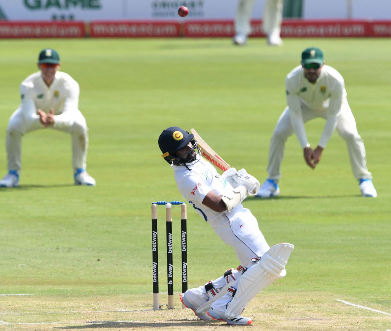 Niroshan Dickwella sways inside the line of a short ball, South Africa v Sri Lanka, 1st Test, Centurion, December 26, 2020