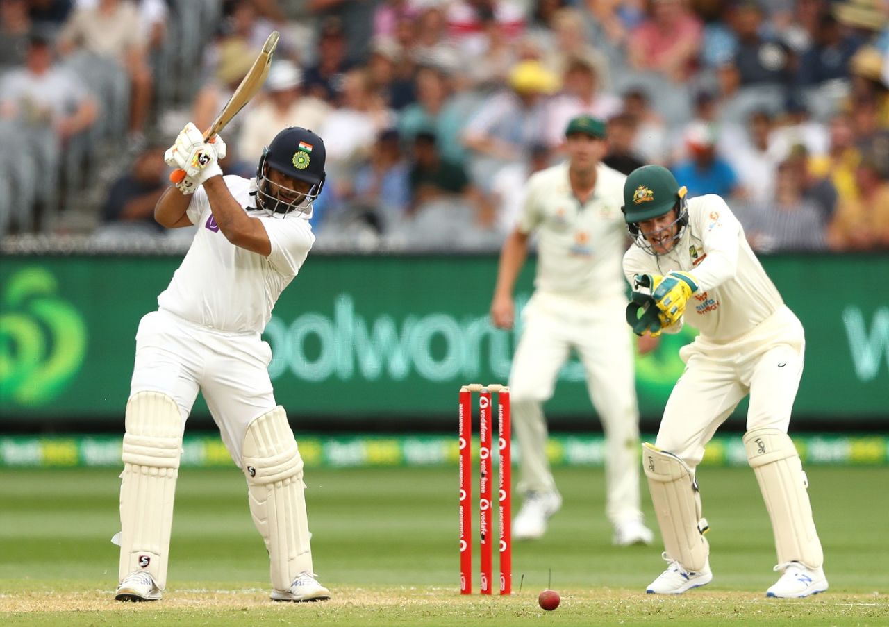 Rishabh Pant plays one on the off side, Australia vs India, 2nd Test, Melbourne, 2nd day, December 27, 2020