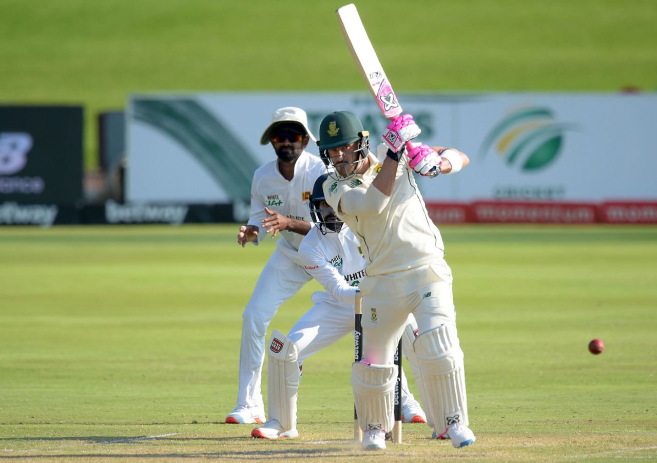 Faf du Plessis clips into the leg side, South Africa v Sri Lanka, 1st Test, Day 2, Centurion, December 27, 2020