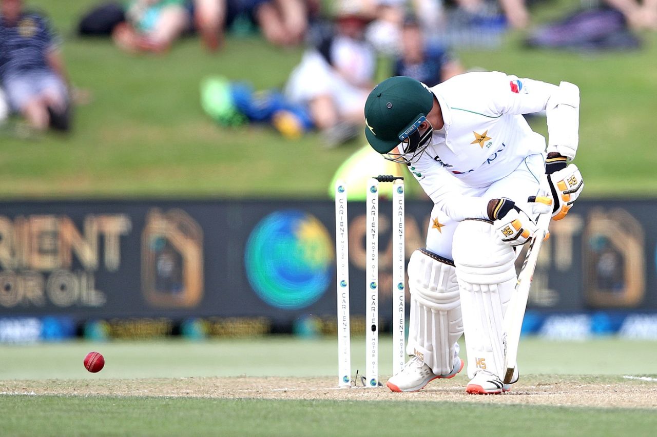 Abid Ali looks back after being bowled by Kyle Jamieson, New Zealand vs Pakistan, 1st Test, Mount Maunganui, 3rd day, December 28, 2020