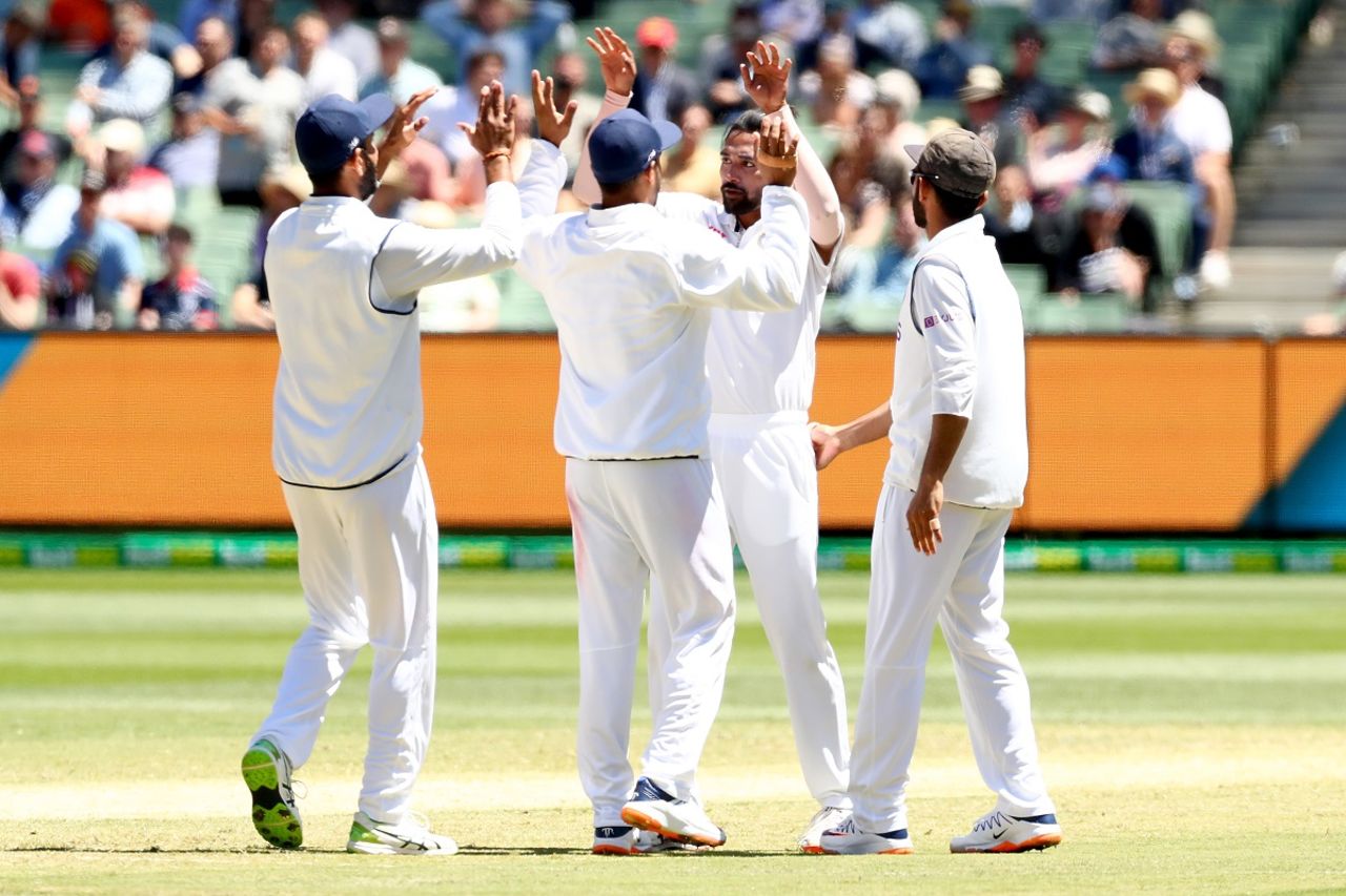 Mohammed Siraj celebrates the wicket of Cameron Green, Australia v India, 2nd Test, Melbourne, 4th day, December 29, 2020