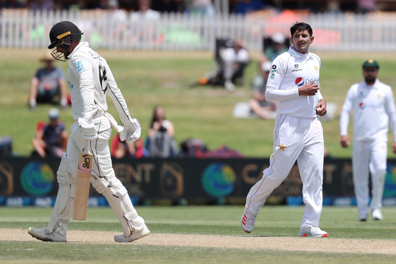 Mohammad Abbas got the wicket of Tom Blundell, New Zealand vs Pakistan, 1st Test, Mount Maunganui, Day 4, December 29 2020

