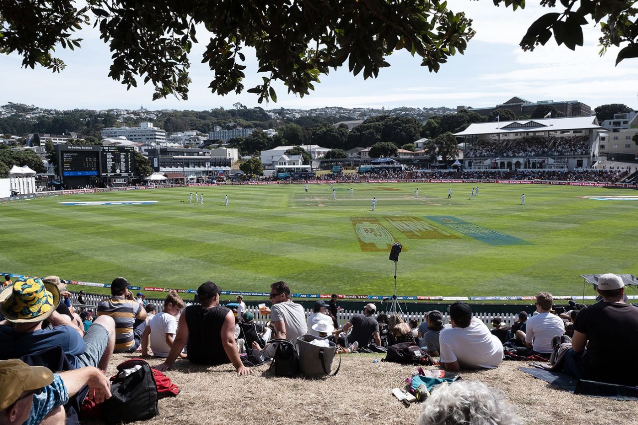 A view of the Basin Reserve from the grass banks, New Zealand v India, 1st Test, Wellington, 2nd day, February 22, 2020