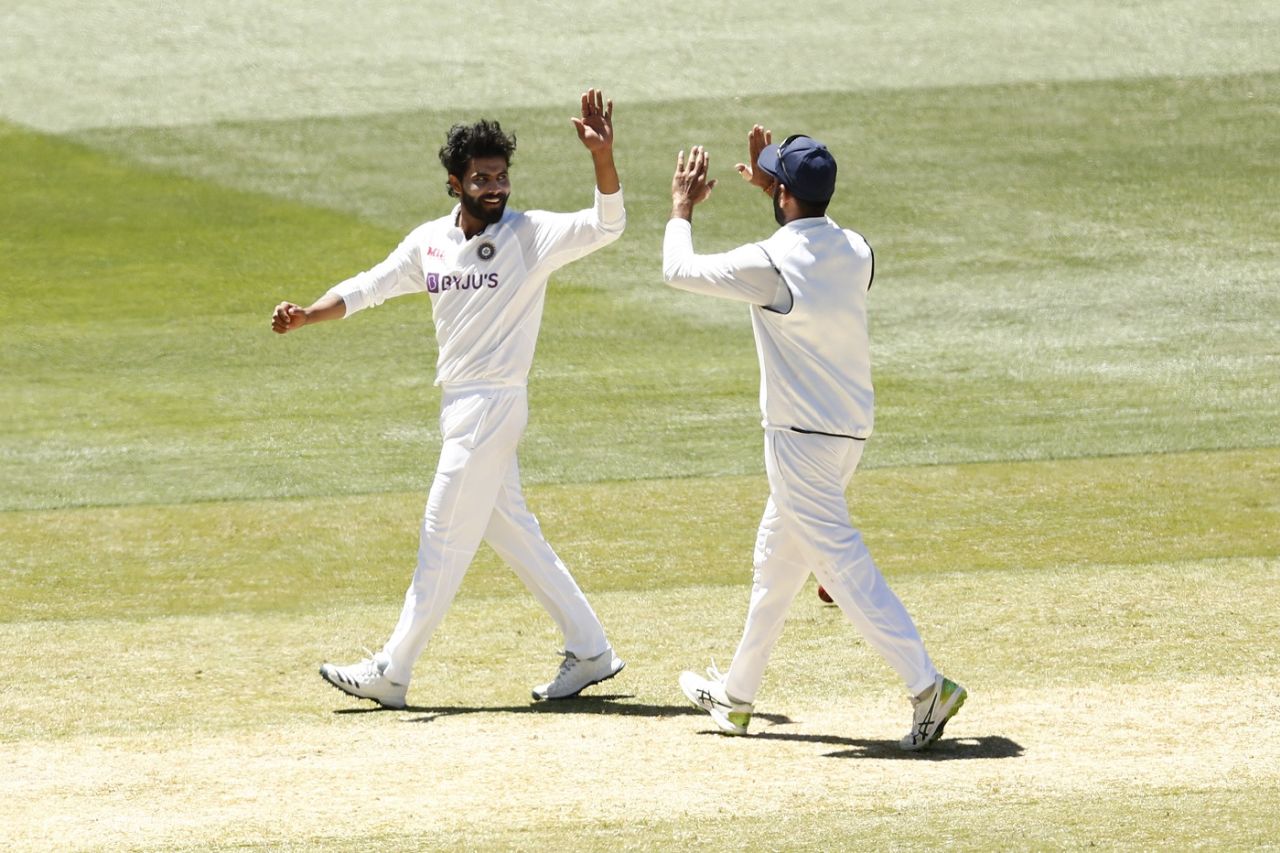 Ravindra Jadeja celebrates after taking a wicket, Australia v India, 2nd Test, Melbourne, 4th day, December 29, 2020

